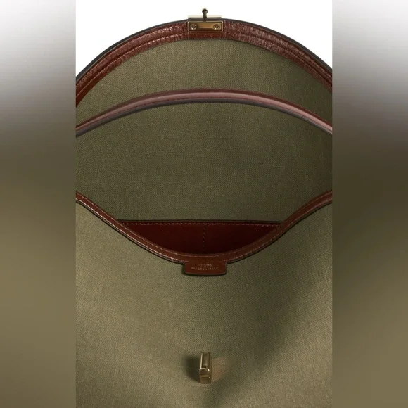 Toteme Canvas T-lock bag, Khaki Brown - Picture 5 of 12